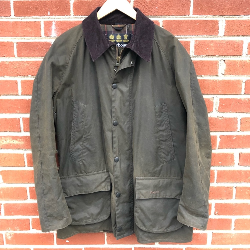 Mens Barbour Bristol Wax Jacket, size Large in Olive. Used, in perfect condition